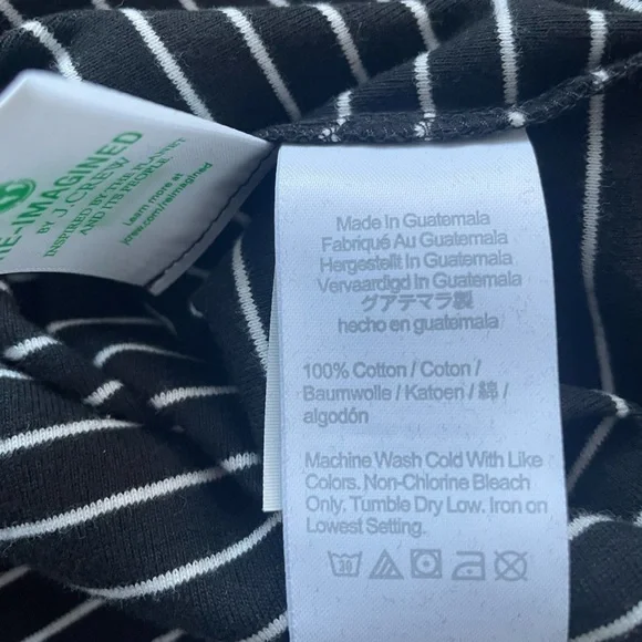 J. Crew Black Striped Gold Button Mock Neck Long Sleeve Top, S - Picture 10 of 12